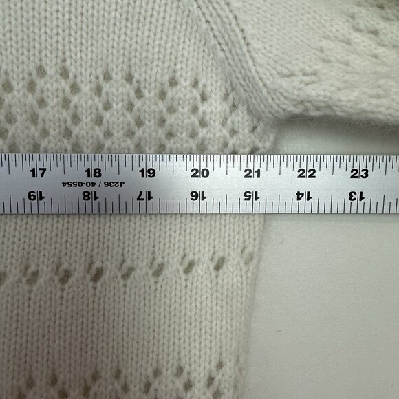 Pandemonium Angora Blend Lace Sweater Women XL Cream L/S Preppy Quiet Luxury - Picture 6 of 8